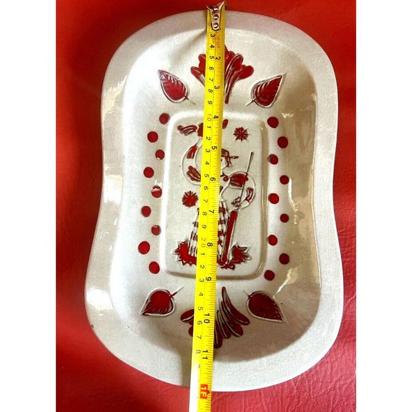 Holland Dutch Print Galagray Ware Serving Dish Tray CALIFORNIA CLEMINSONS 12" L - Picture 3 of 7